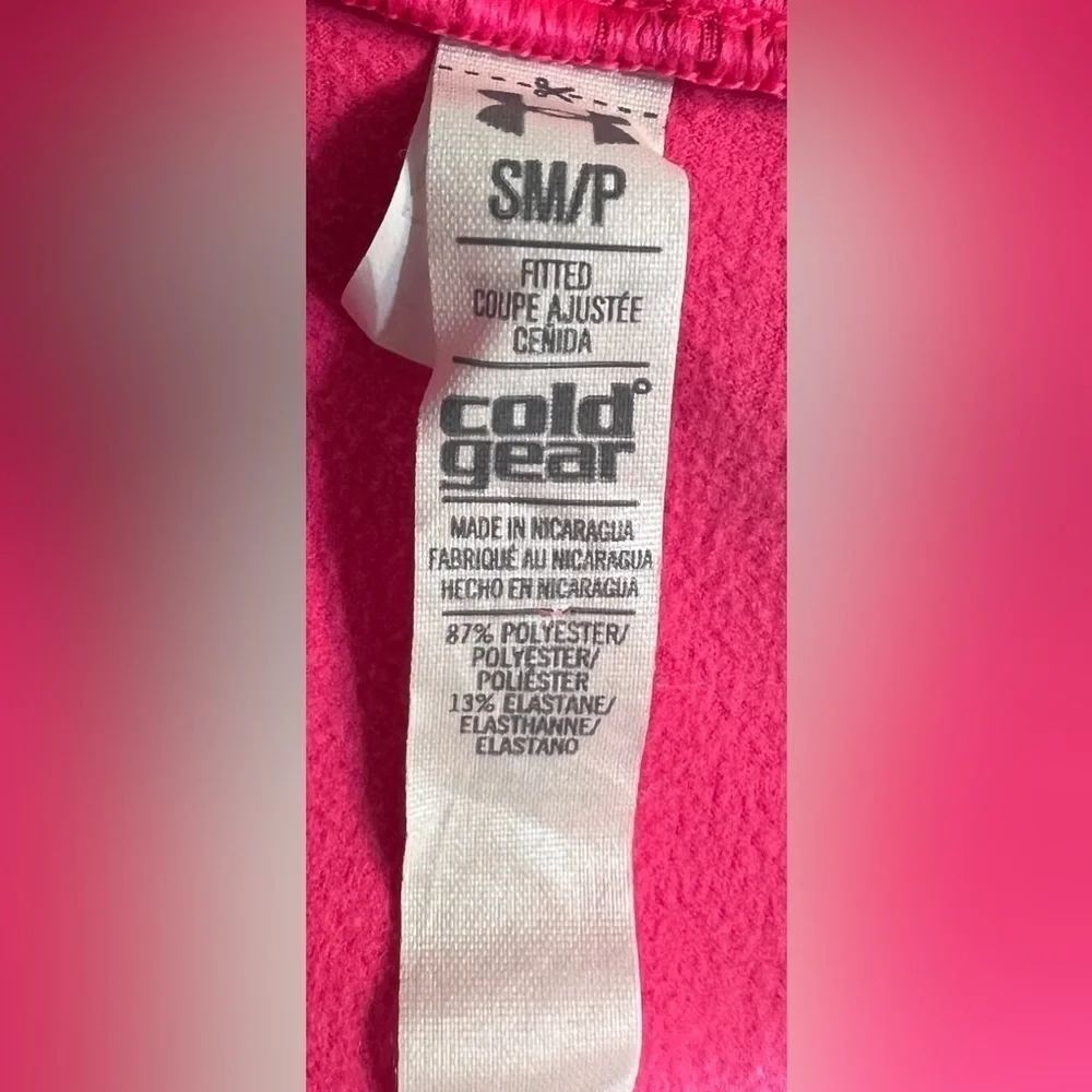 UNDER Armour Women’s UA Train Cold Weather 1/2 Zip Pink Size Small - Picture 5 of 6